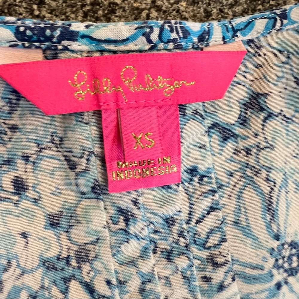 Lilly Pulitzer Hollie Tunic Top- Blue and White XS - Picture 10 of 11